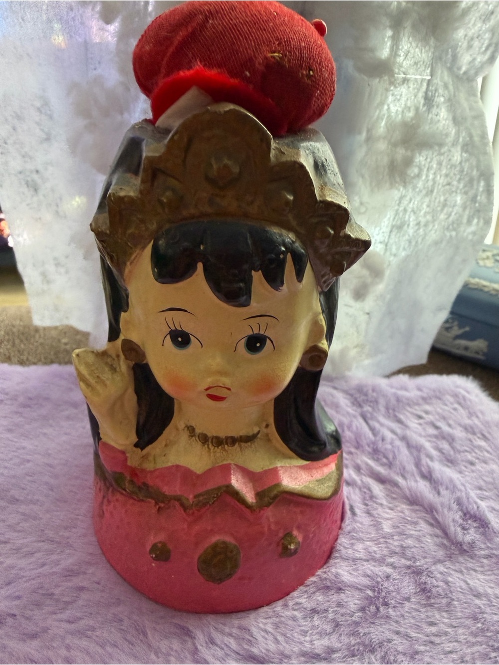 Preloved: This vintage figurine is a figural pin cushion,